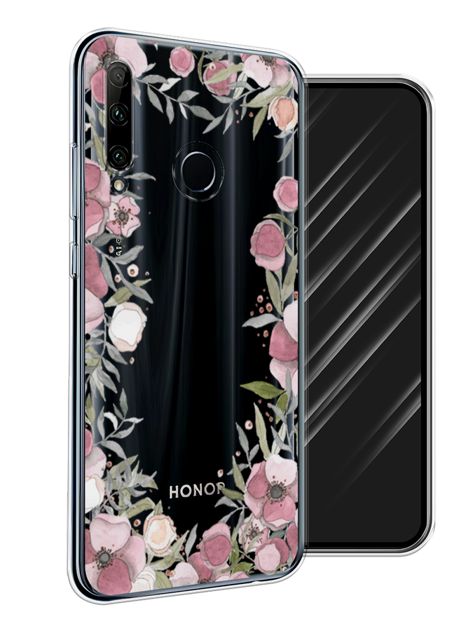 

Чехол Awog на Honor 20 Lite 2019 "Розовая цветочная рамка", Розовый;зеленый, 68950-8