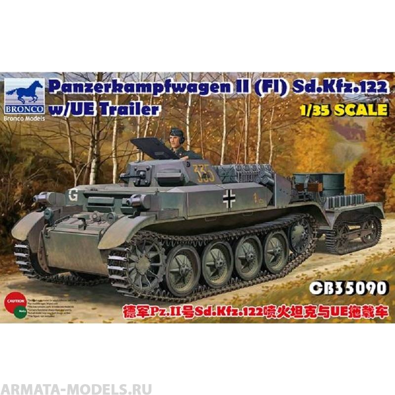 

CB35090 Танк PzKpfw.IIF Sd.Kfz.122 w/UE Trailer Bronco Models 1/35