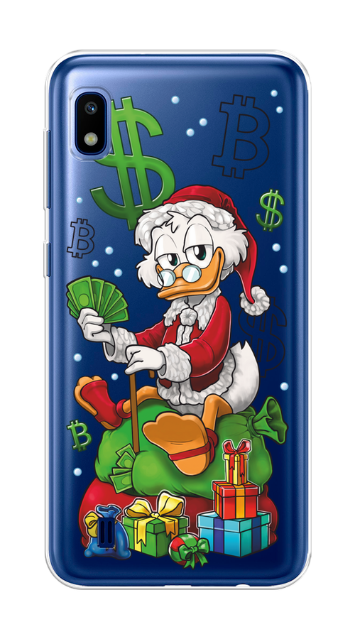

Чехол на Samsung Galaxy A10 "Богатый санта Скрудж Макдак", Белый;красный;зеленый, 27950-1