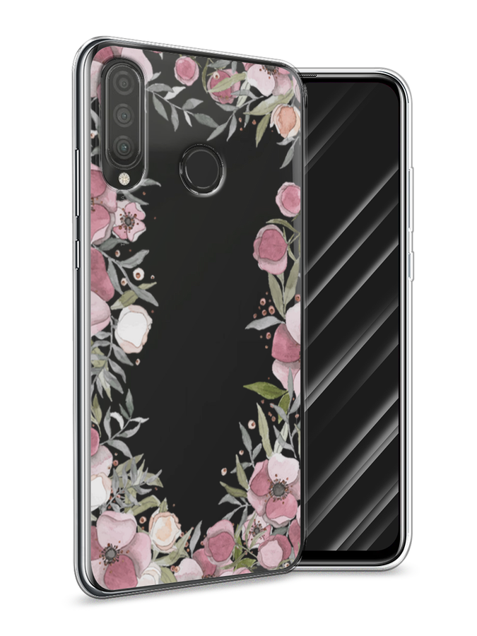 

Чехол Awog на Huawei P30 Lite "Розовая цветочная рамка", Розовый;зеленый, 67950-8
