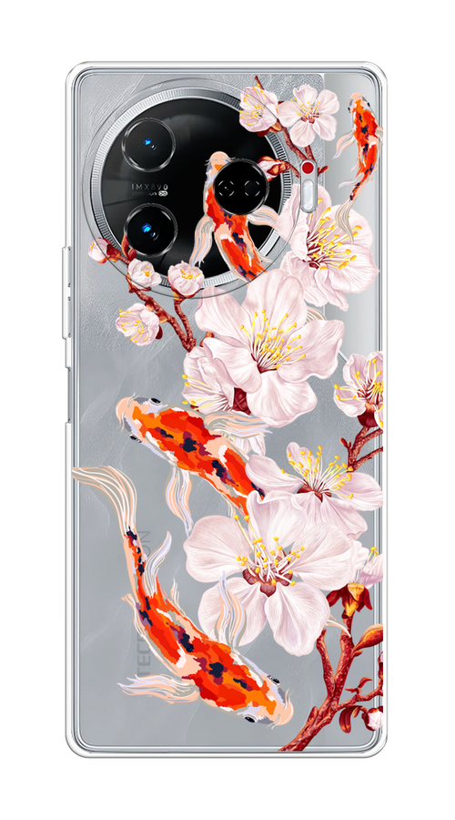 

Чехол на Tecno Camon 30 Pro 5G "Карпы и сакура", Оранжевый;розовый;бежевый;прозрачный, 305150-1