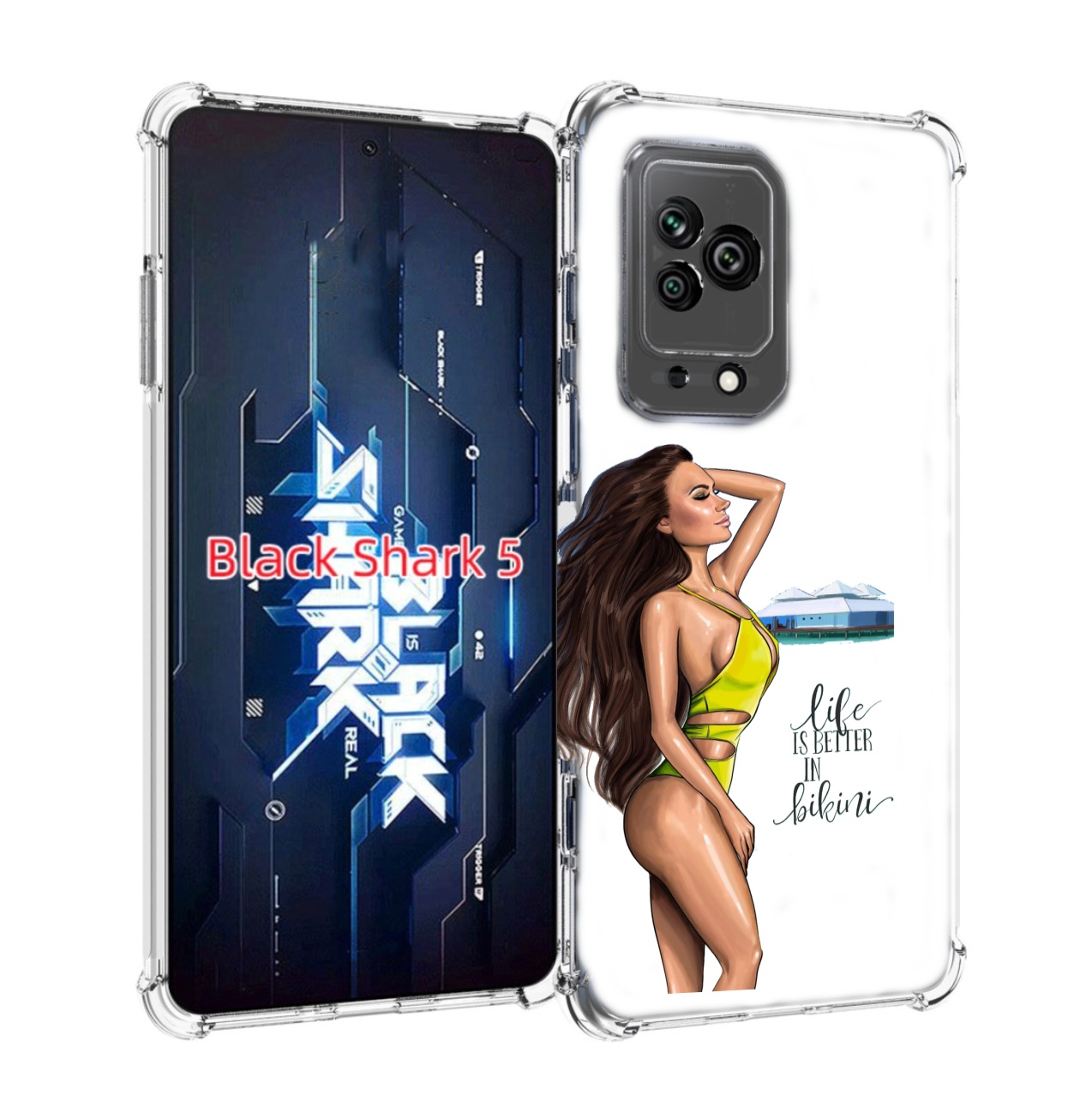 

Чехол MyPads Девушка-в-купальнике для Xiaomi Black Shark 5, Прозрачный, Tocco