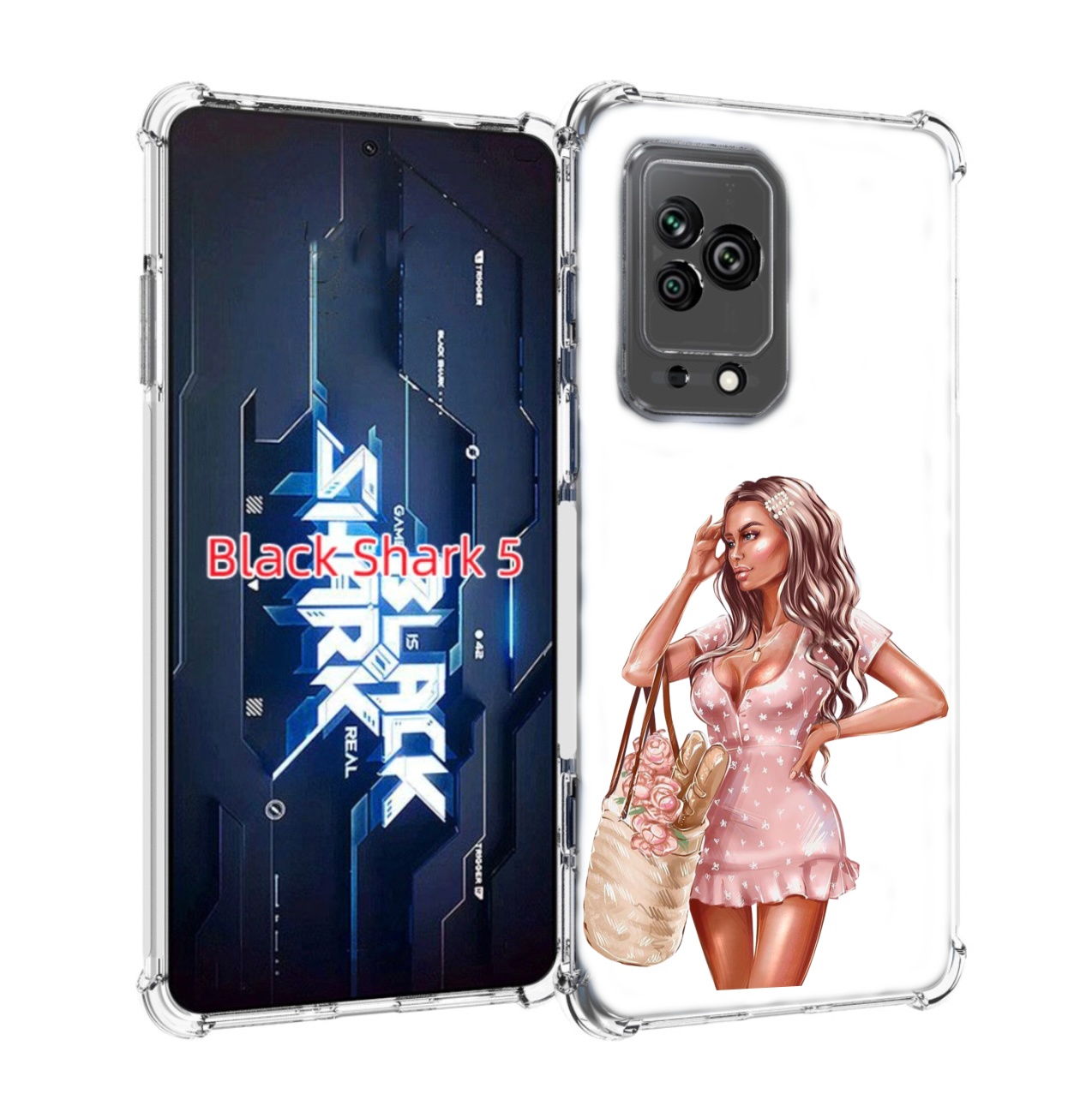 

Чехол MyPads Девушка-в-мини-платье женский для Xiaomi Black Shark 5, Прозрачный, Tocco