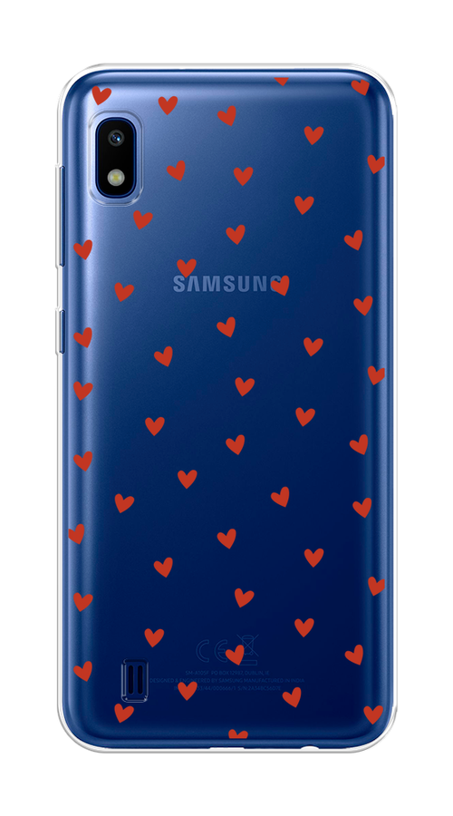 

Чехол на Samsung Galaxy A10 "Red hearts", Красный;прозрачный, 27950-1