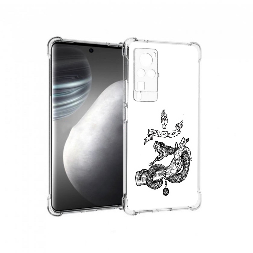 

Чехол MyPads Tocco для Vivo X60 pro змея на руке рисунок (PT226972.385.366), Прозрачный, Tocco