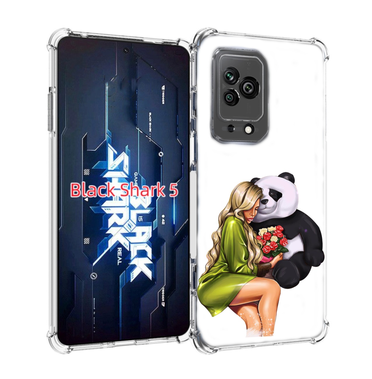 

Чехол MyPads Девушка-с-пандой-с-букетом женский для Xiaomi Black Shark 5, Прозрачный, Tocco