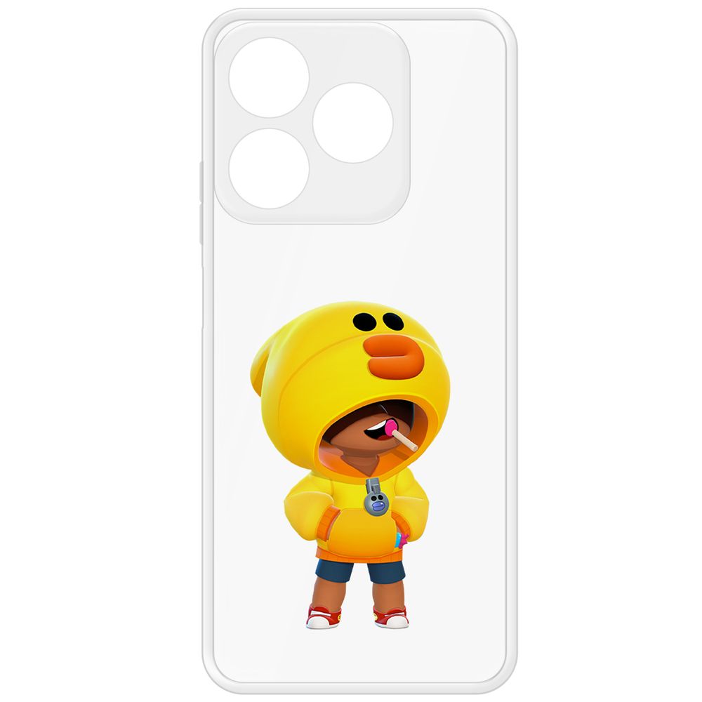 

Чехол-накладка Krutoff Clear Case Brawl Stars-Леон Салли для Realme C61, Прозрачный