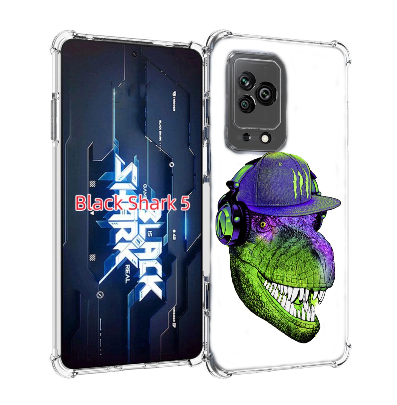 

Чехол MyPads Динозавр в кепке для Xiaomi Black Shark 5, Прозрачный, Tocco