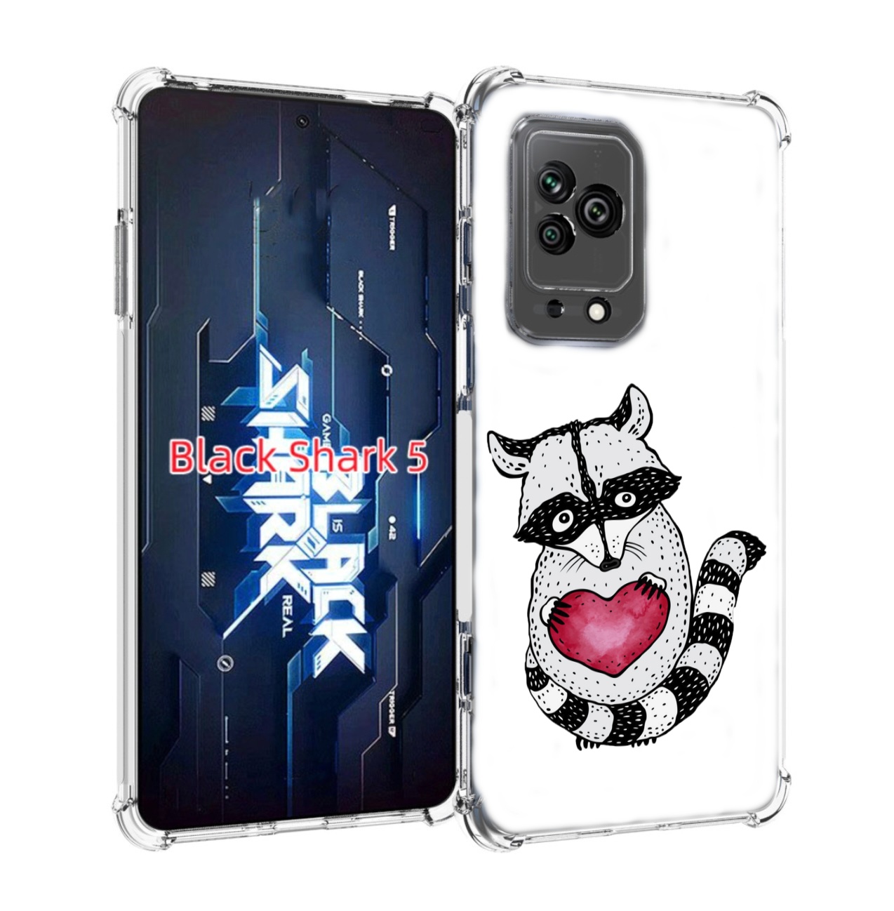 

Чехол MyPads Енот с сердечком для Xiaomi Black Shark 5, Прозрачный, Tocco