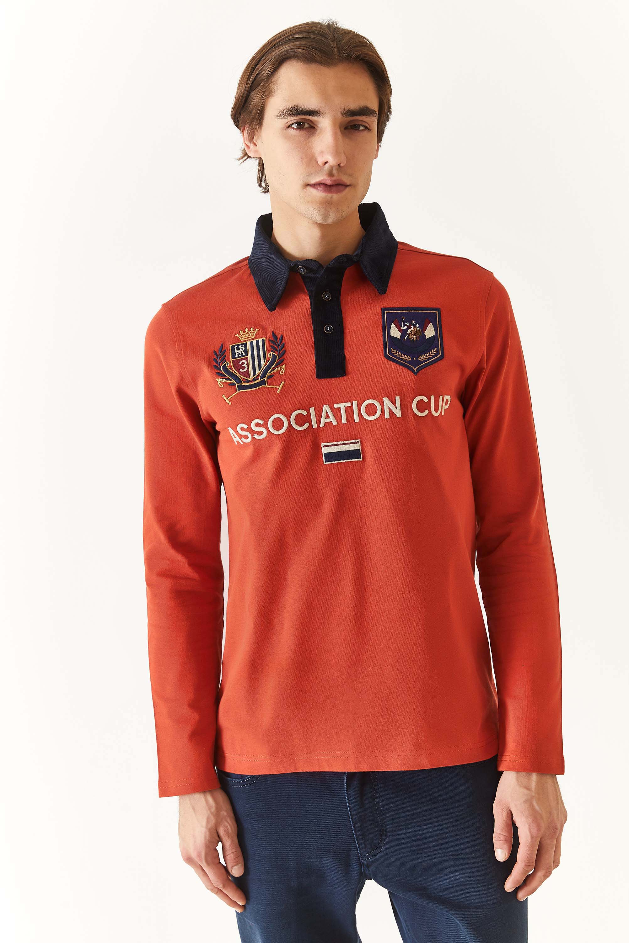 

Лонгслив мужской U.S. POLO Assn. G081SZ0820MAKUR оранжевый XL, G081SZ0820MAKUR