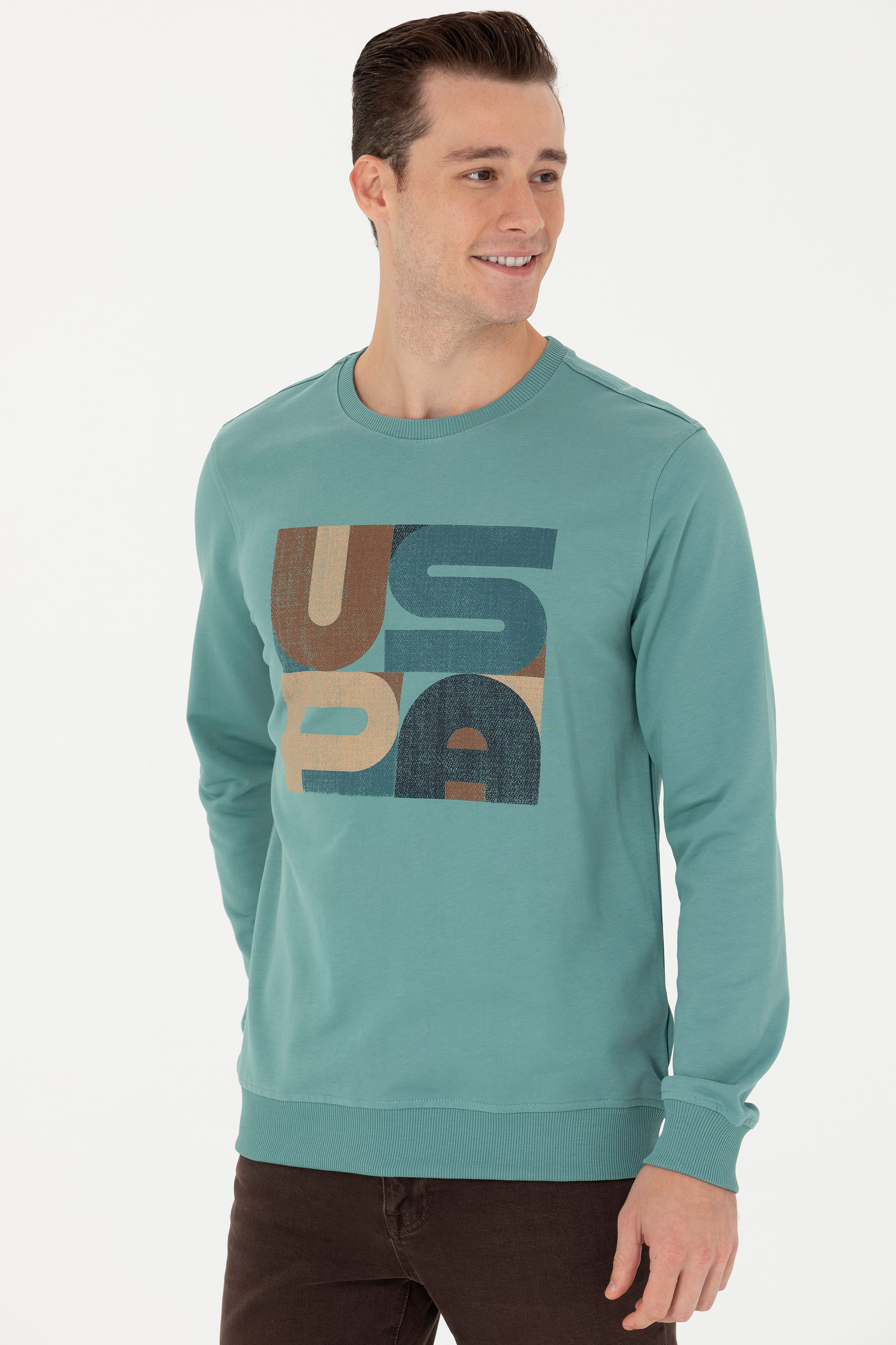 

Свитшот мужской U.S. POLO Assn. G081SZ0820SEMBA бирюзовый M, G081SZ0820SEMBA