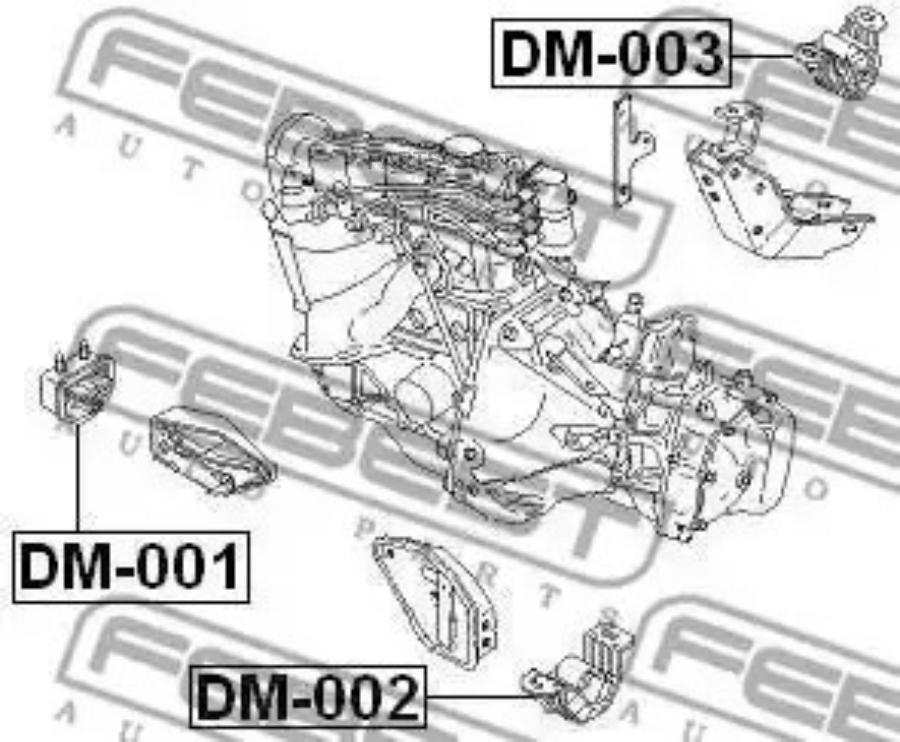 

FEBECT DM001 DM-001_подушка ДВС правая!\ Opel Corsa/Kadett 1.0-1.6 82-94