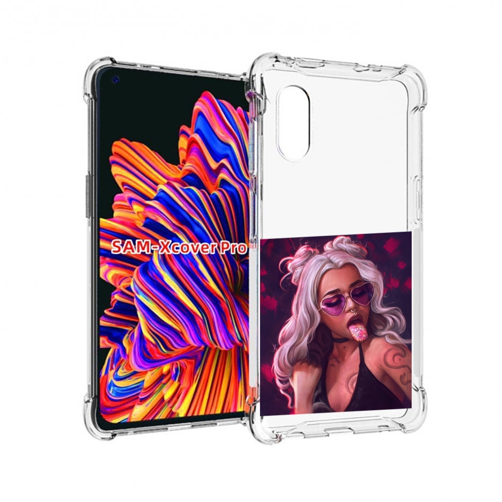 

Чехол MyPads блестящий-язык женский для Samsung Galaxy Xcover Pro 1, Прозрачный, Tocco