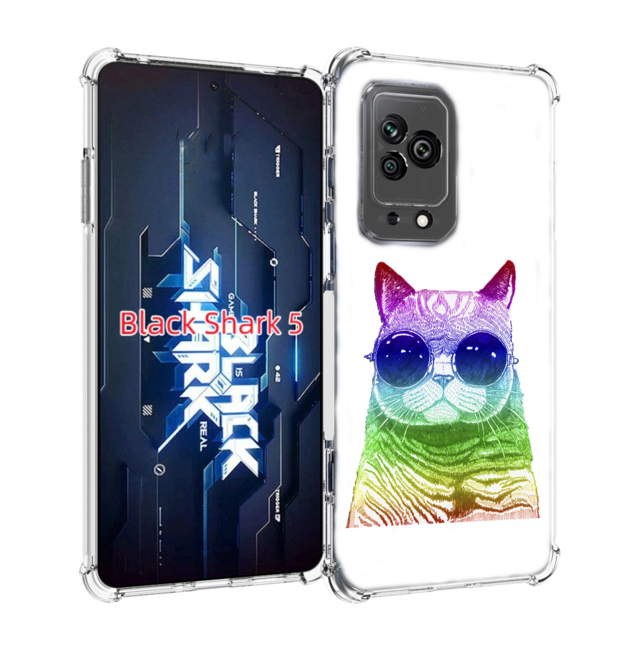 

Чехол MyPads Кот в очках для Xiaomi Black Shark 5, Прозрачный, Tocco