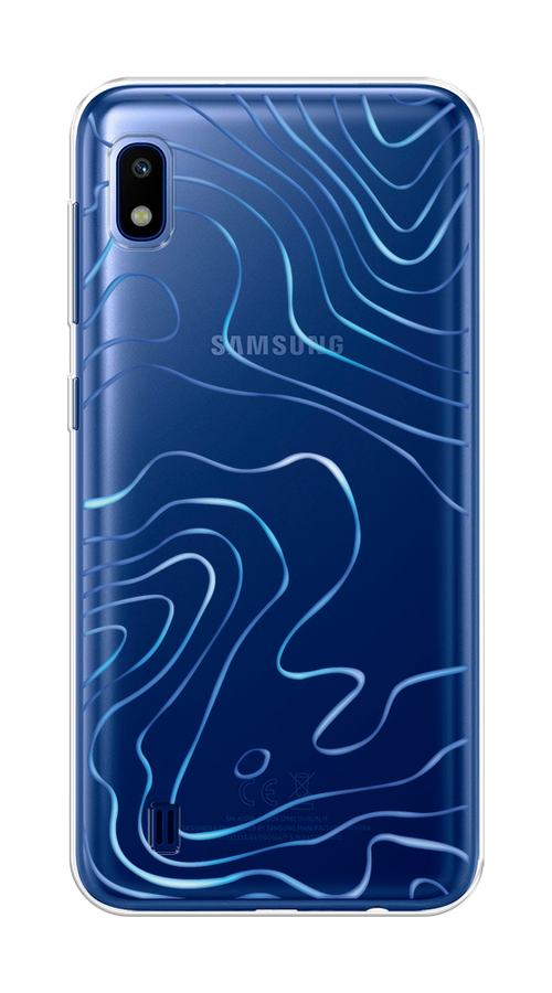 

Чехол на Samsung Galaxy A10 "Blue lines", Прозрачный;синий, 27950-1