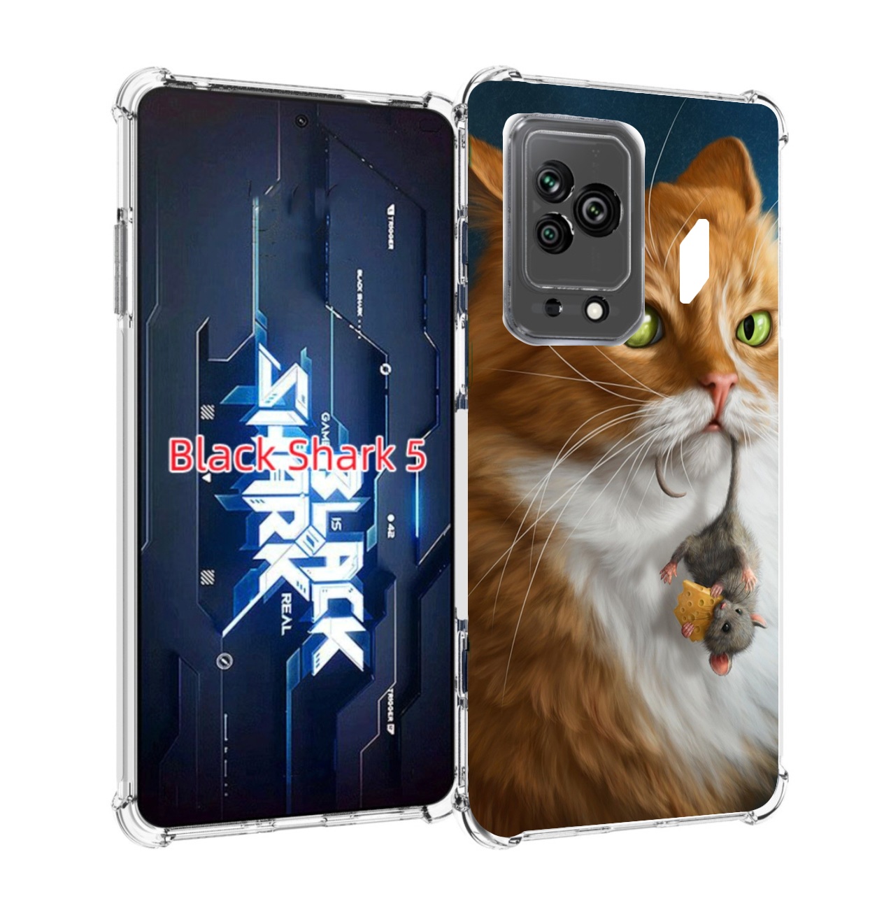 

Чехол MyPads Кот-и-мышь для Xiaomi Black Shark 5, Прозрачный, Tocco