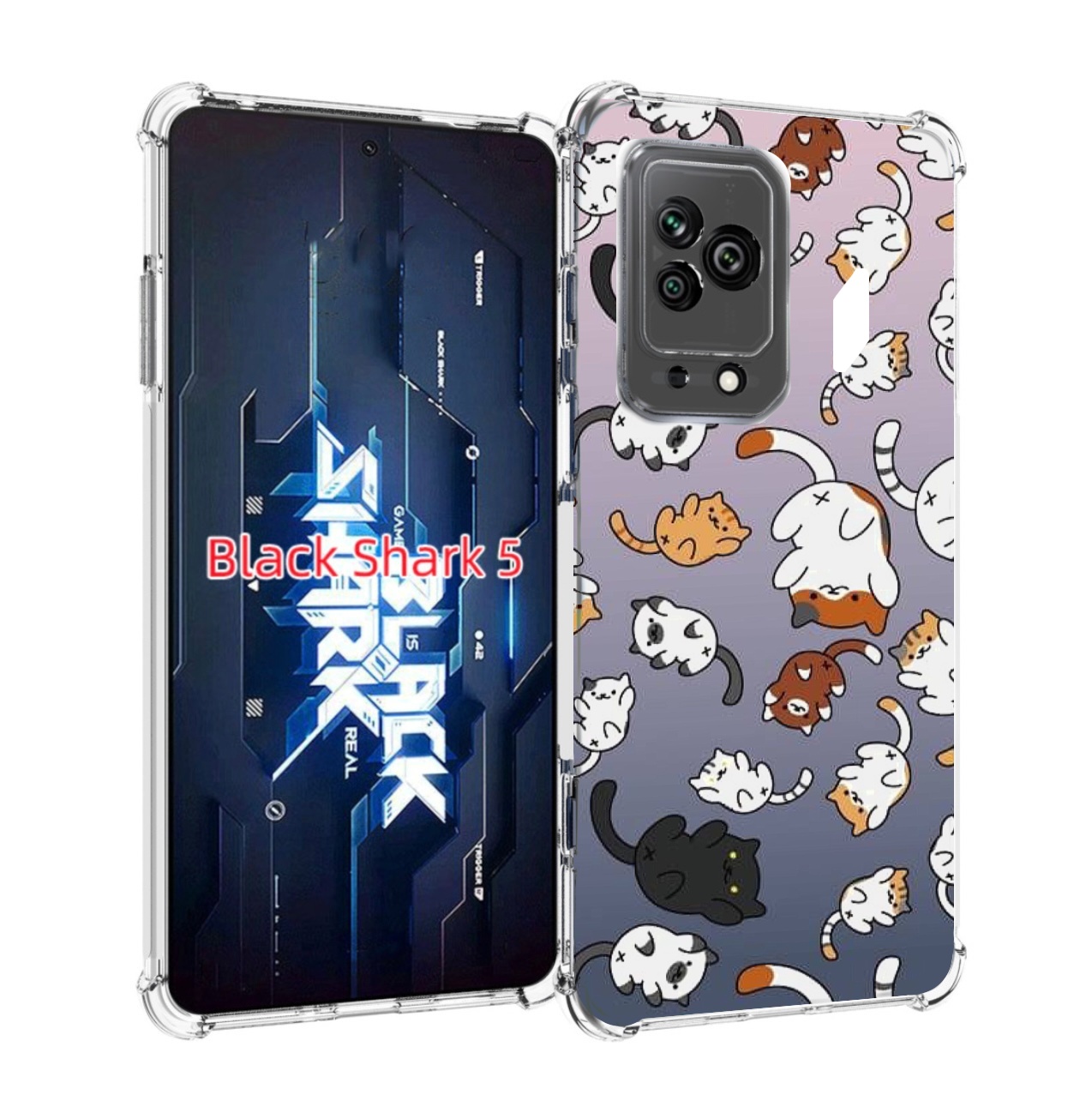 

Чехол MyPads Котики-летают для Xiaomi Black Shark 5, Прозрачный, Tocco