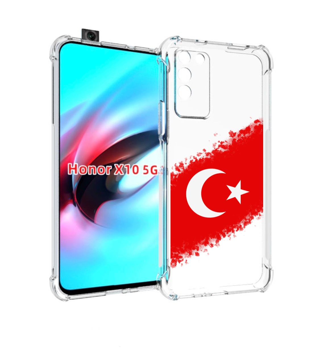 

Чехол MyPads флаг Турции для Honor X10, Прозрачный, Tocco