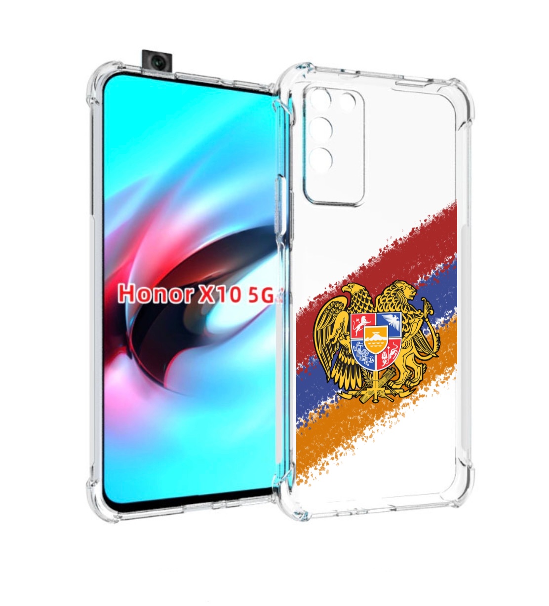 

Чехол MyPads флаг герб Армении для Honor X10, Прозрачный, Tocco