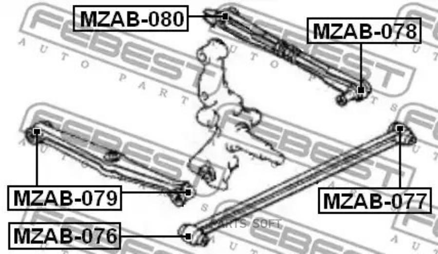 

FEBECT MZAB076 MZAB-076_сайлентблок задней подвески!\ Mazda 323 BG 89-94