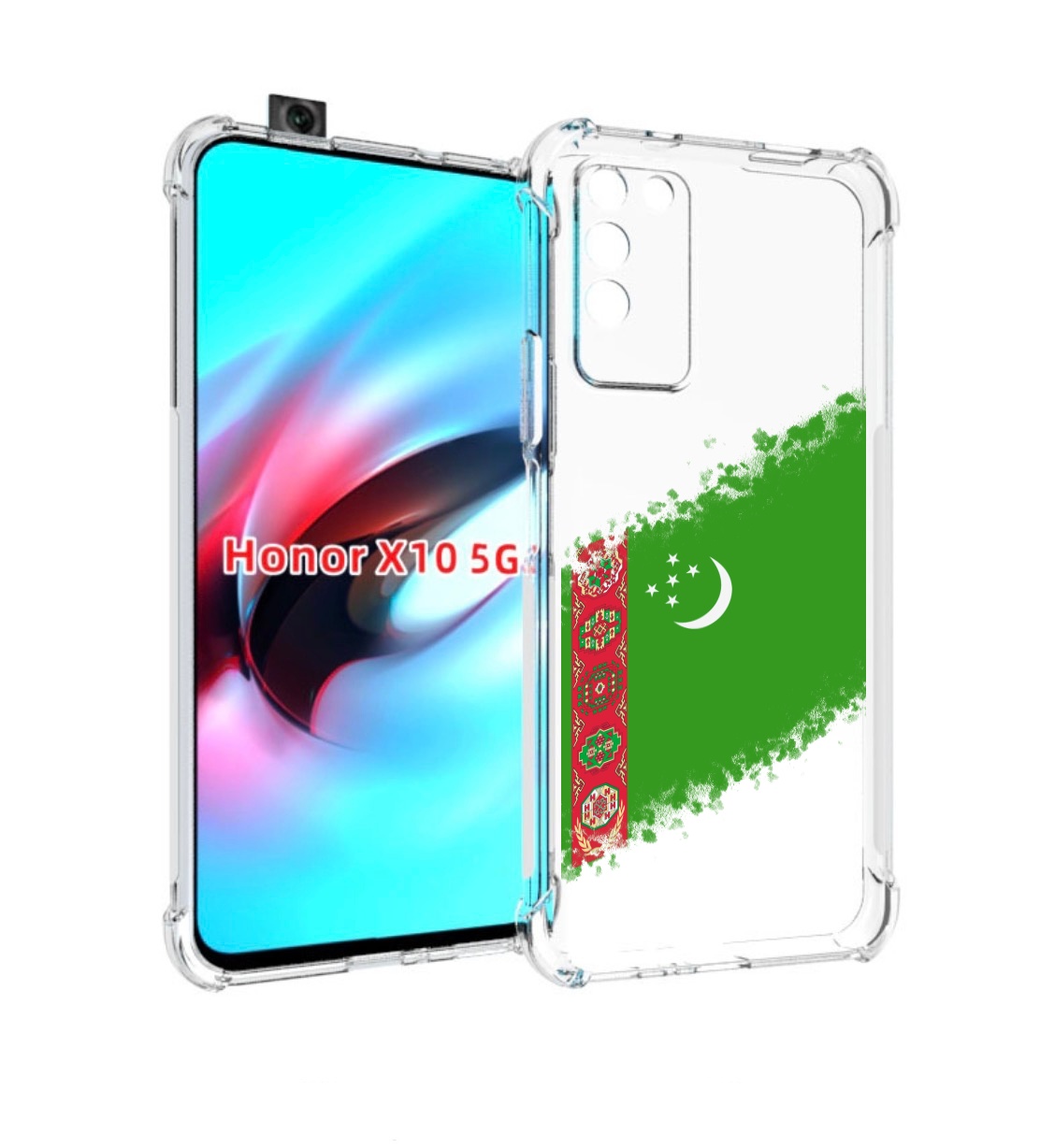 

Чехол MyPads флаг герб Туркменистан-1 для Honor X10, Прозрачный, Tocco