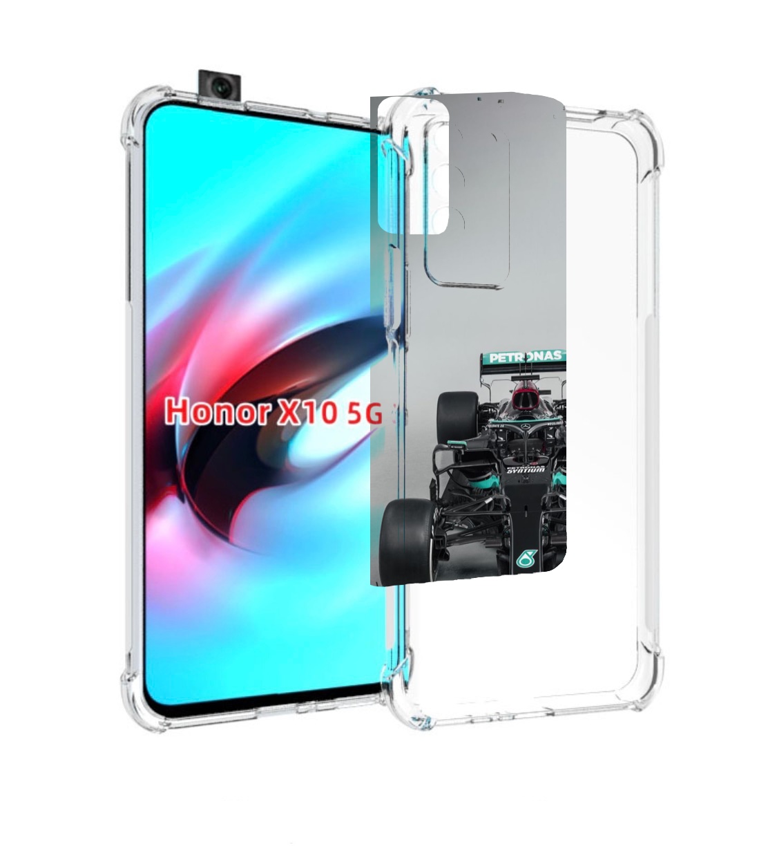 

Чехол MyPads формула 1 мерседес для Honor X10, Прозрачный, Tocco