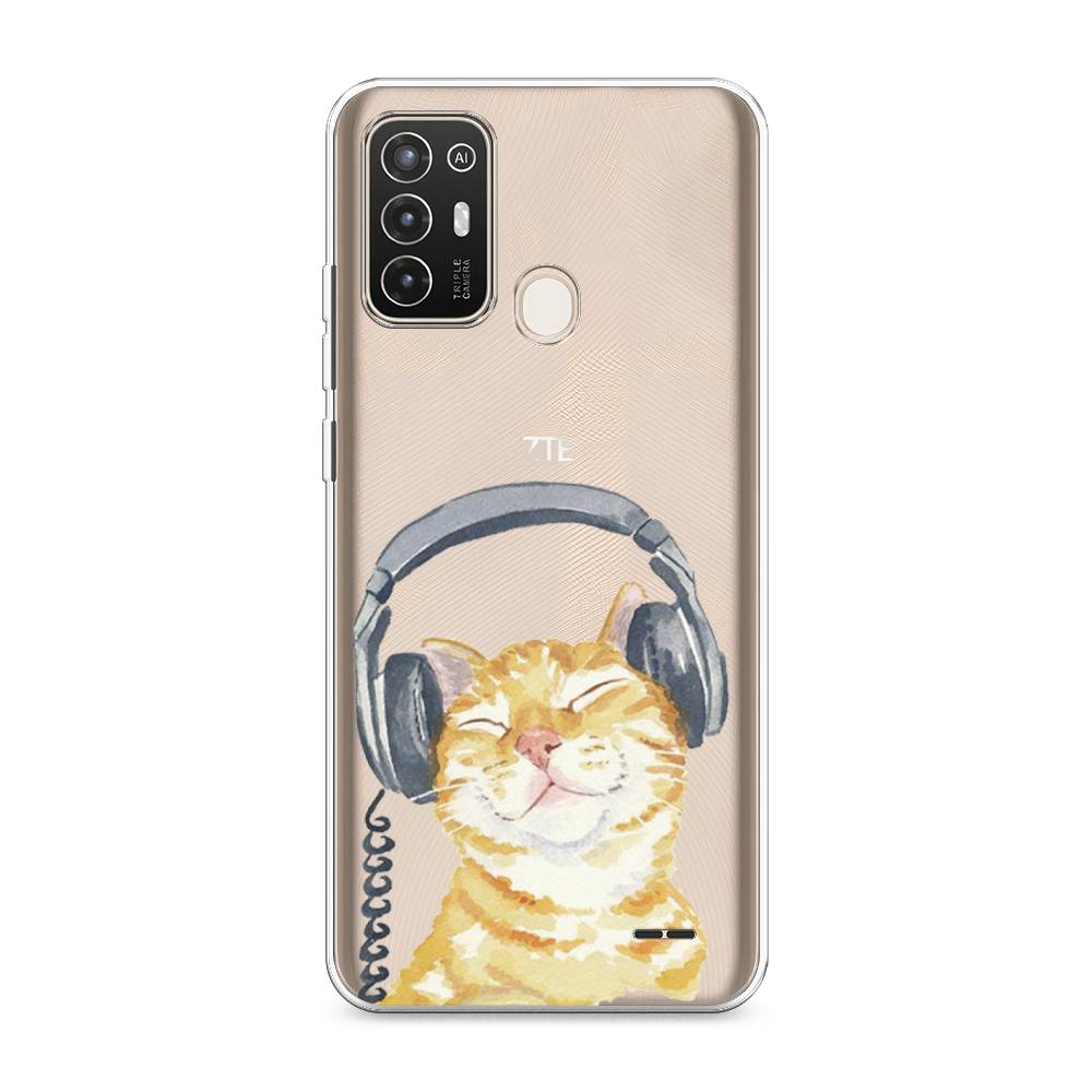 

Силиконовый чехол "Кот меломан" на ZTE Blade A52, Кот меломан