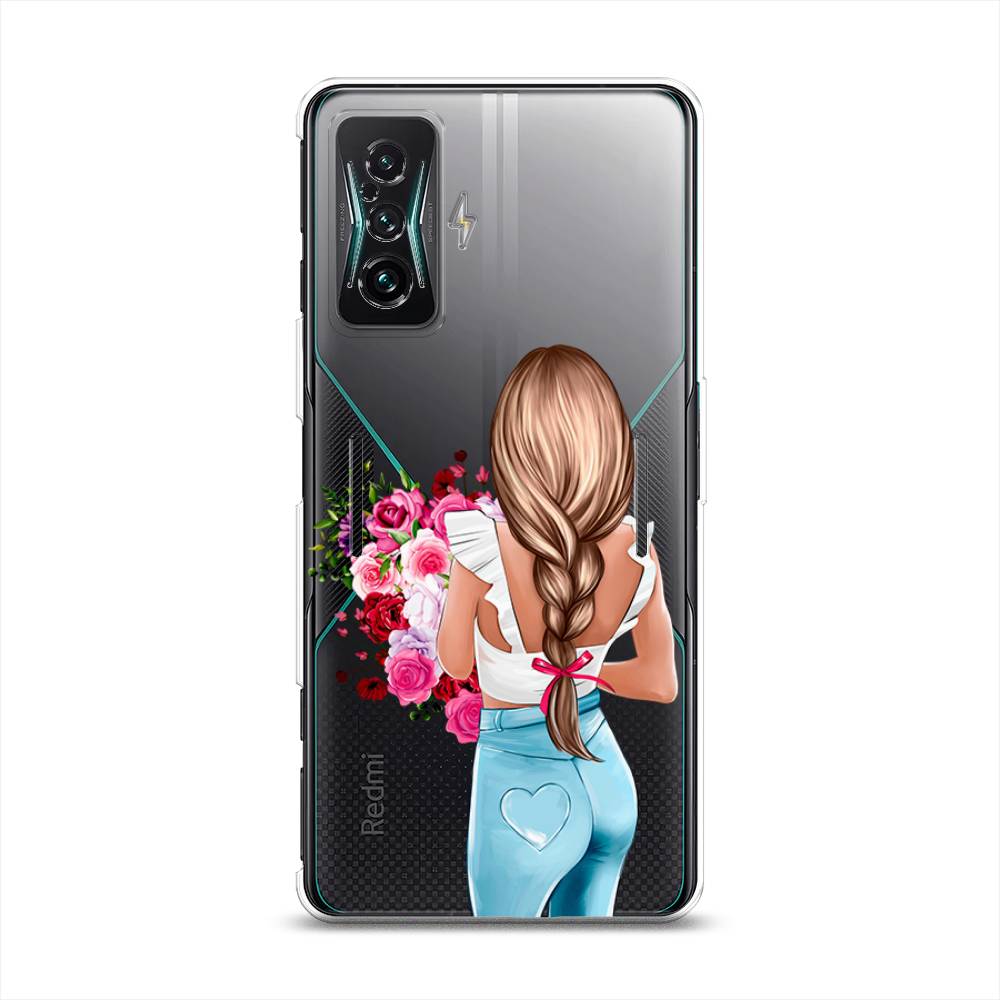 

Чехол на Xiaomi Redmi K50 GE/Poco F4 GT "Девушка с цветами", Коричневый;розовый;голубой, 314350-6