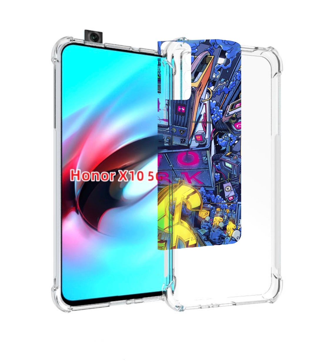 

Чехол MyPads футуристичная картинка для Honor X10, Прозрачный, Tocco