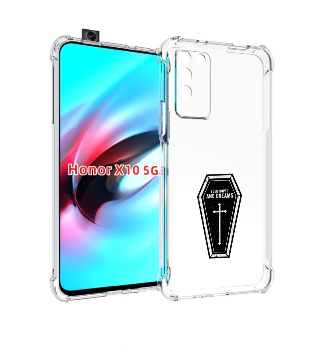 

Чехол MyPads гроб с мечтами для Honor X10, Прозрачный, Tocco