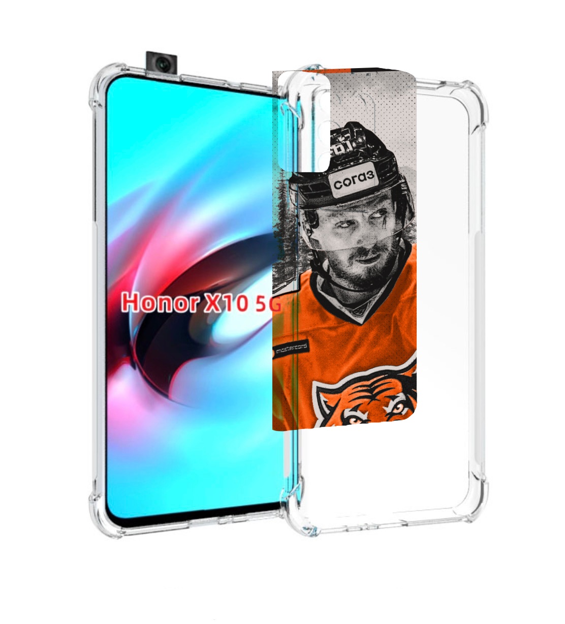 

Чехол MyPads хк амур мужской для Honor X10, Прозрачный, Tocco