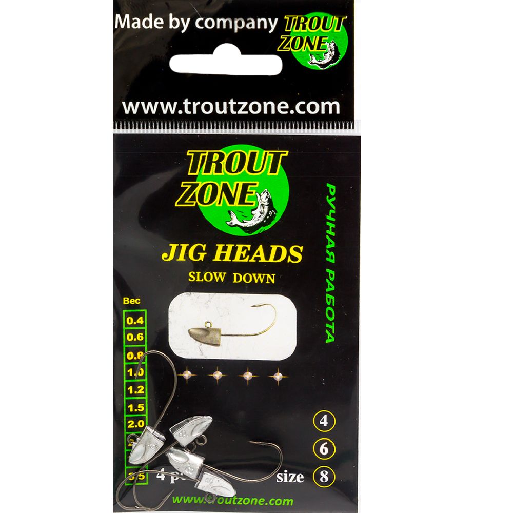 

Джиг-головка Trout Zone Hook Up 0.9 гр, крючок номер 6 4 шт, Hook Up