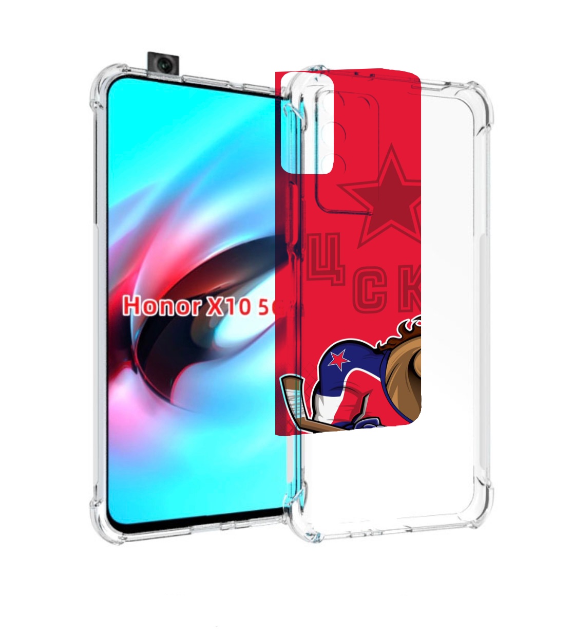 

Чехол MyPads хк цска мужской для Honor X10, Прозрачный, Tocco