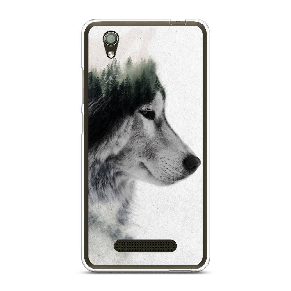 

Чехол на ZTE Blade X3 "Волк лес", Серый;белый, 130650-1