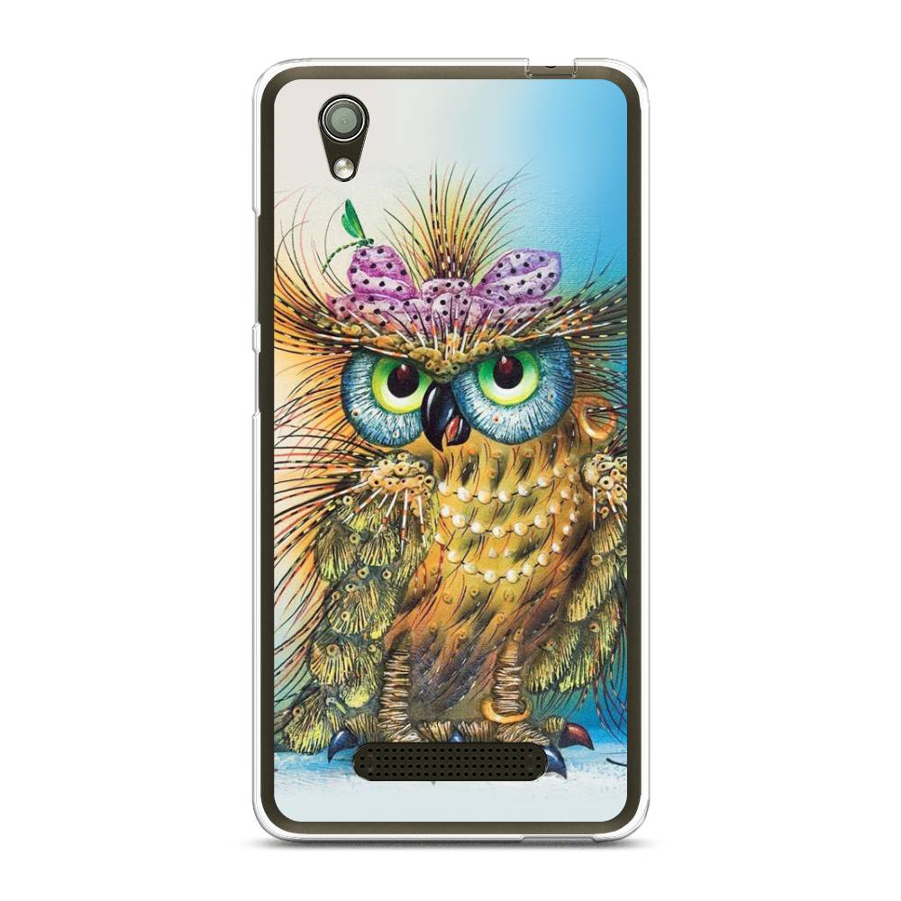 

Чехол на ZTE Blade X3 "Модная сова", Коричневый;голубой, 130650-1