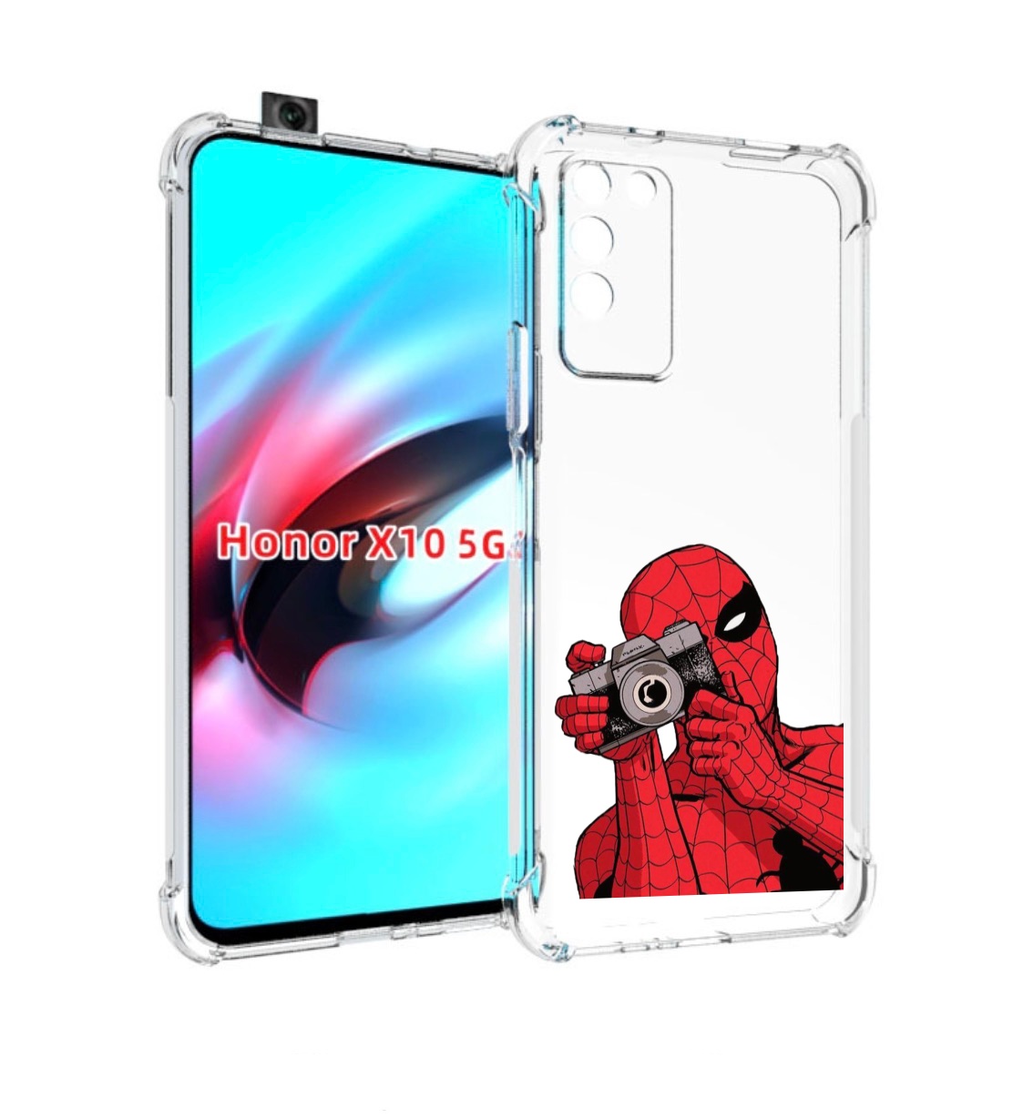 

Чехол MyPads человек паук фотограф детский для Honor X10, Прозрачный, Tocco