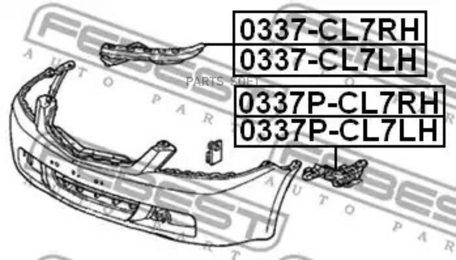 FEBECT 0337-CL7LH Кронштейн крепления бампера переднего левый 0337-CL7LH