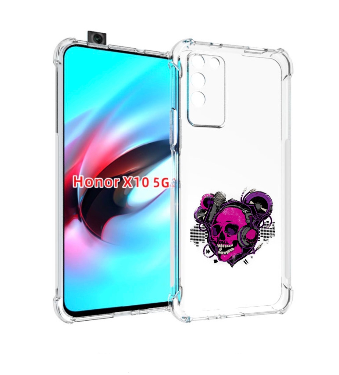 

Чехол MyPads череп 1 для Honor X10, Прозрачный, Tocco