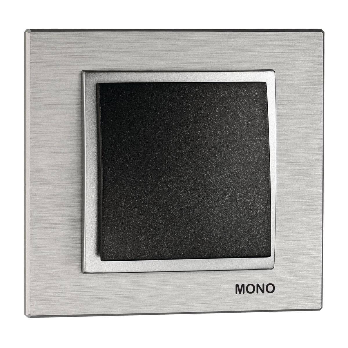 фото Рамка 1-постовая mono electric style aluminium серебро 107-800000-160