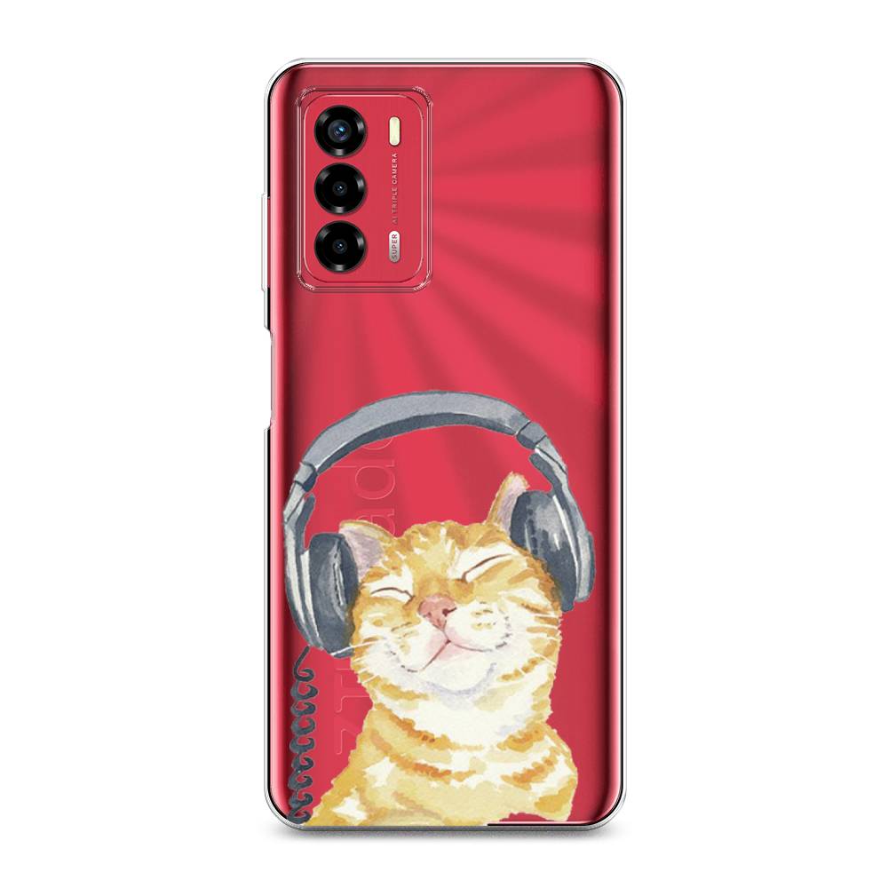 

Силиконовый чехол "Кот меломан" на ZTE Blade V40 Vita, Кот меломан