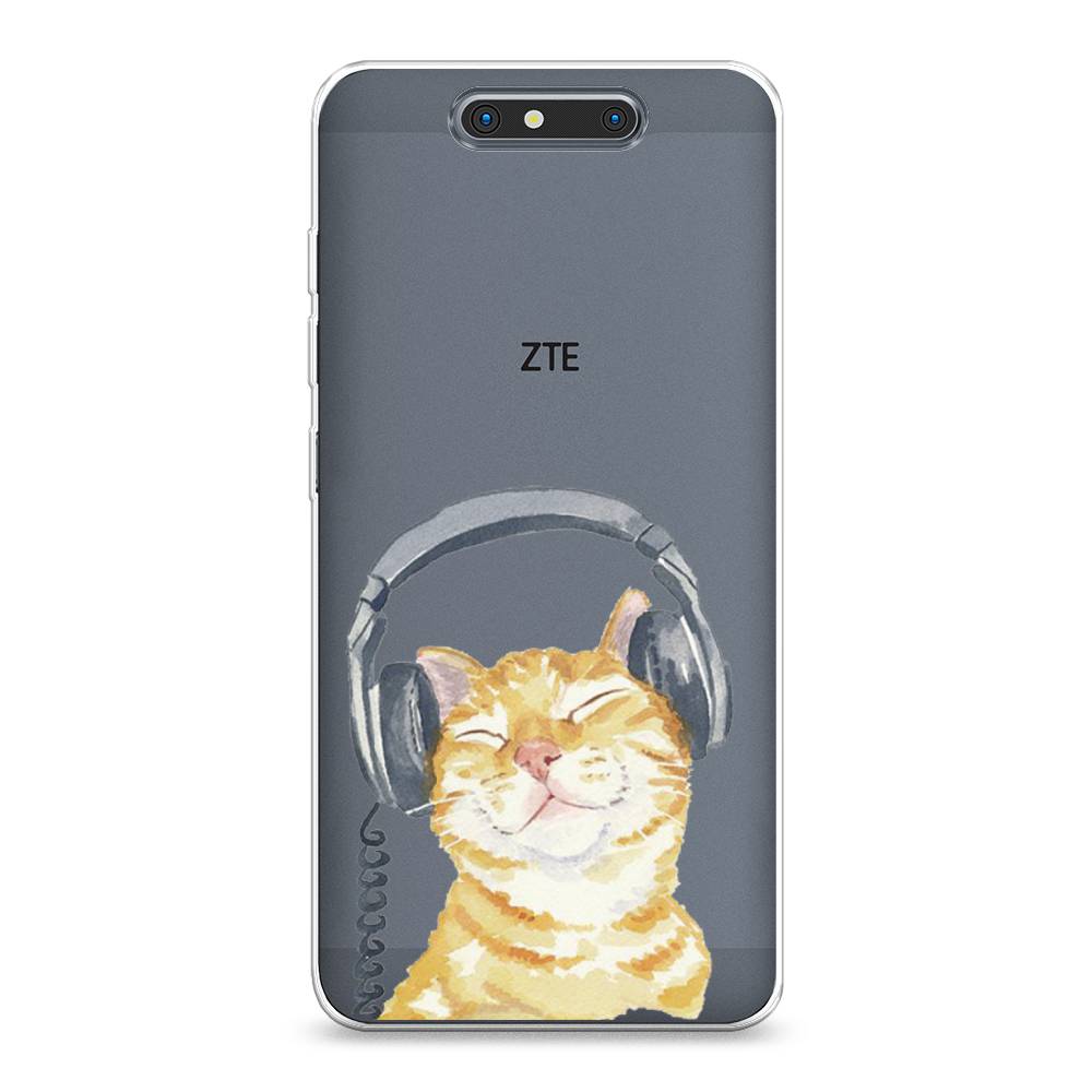 

Силиконовый чехол "Кот меломан" на ZTE Blade V8, Кот меломан