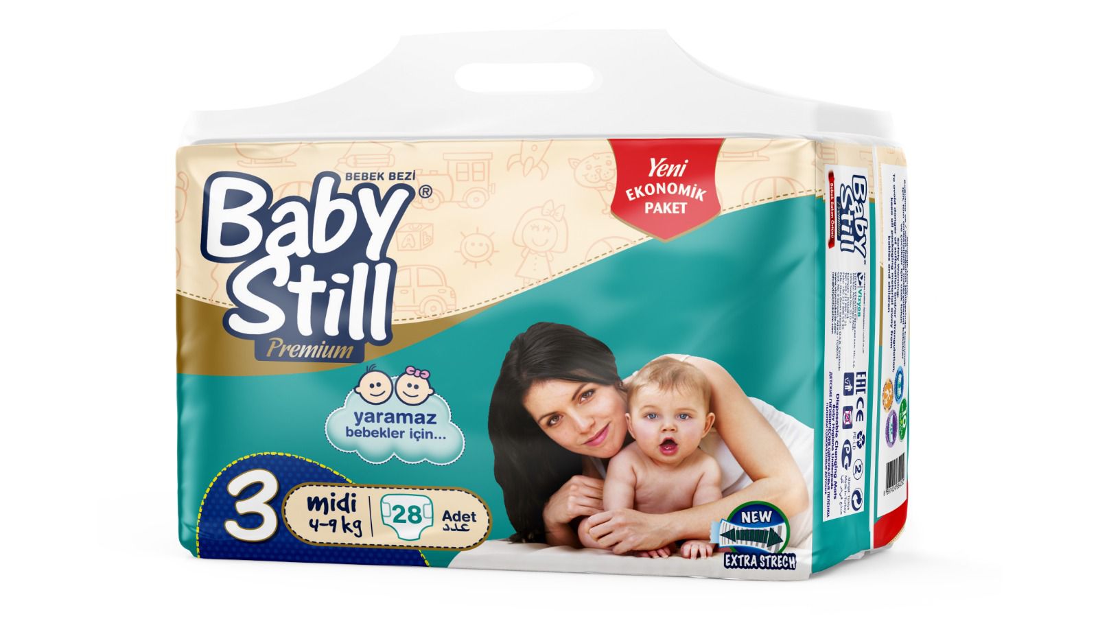 Детские подгузники BABY STILL стандартная упаковка - миди