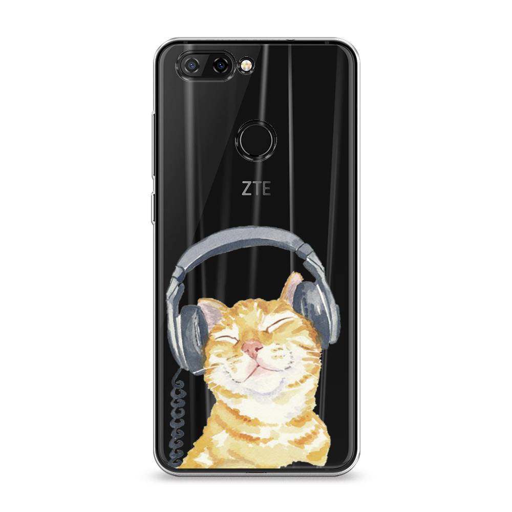 

Силиконовый чехол "Кот меломан" на ZTE Blade V9, Кот меломан