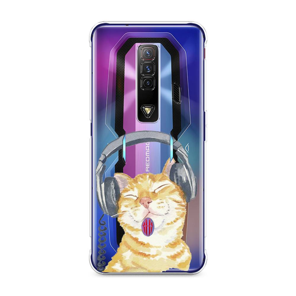 

Силиконовый чехол "Кот меломан" на ZTE Nubia Red Magic 7, Кот меломан