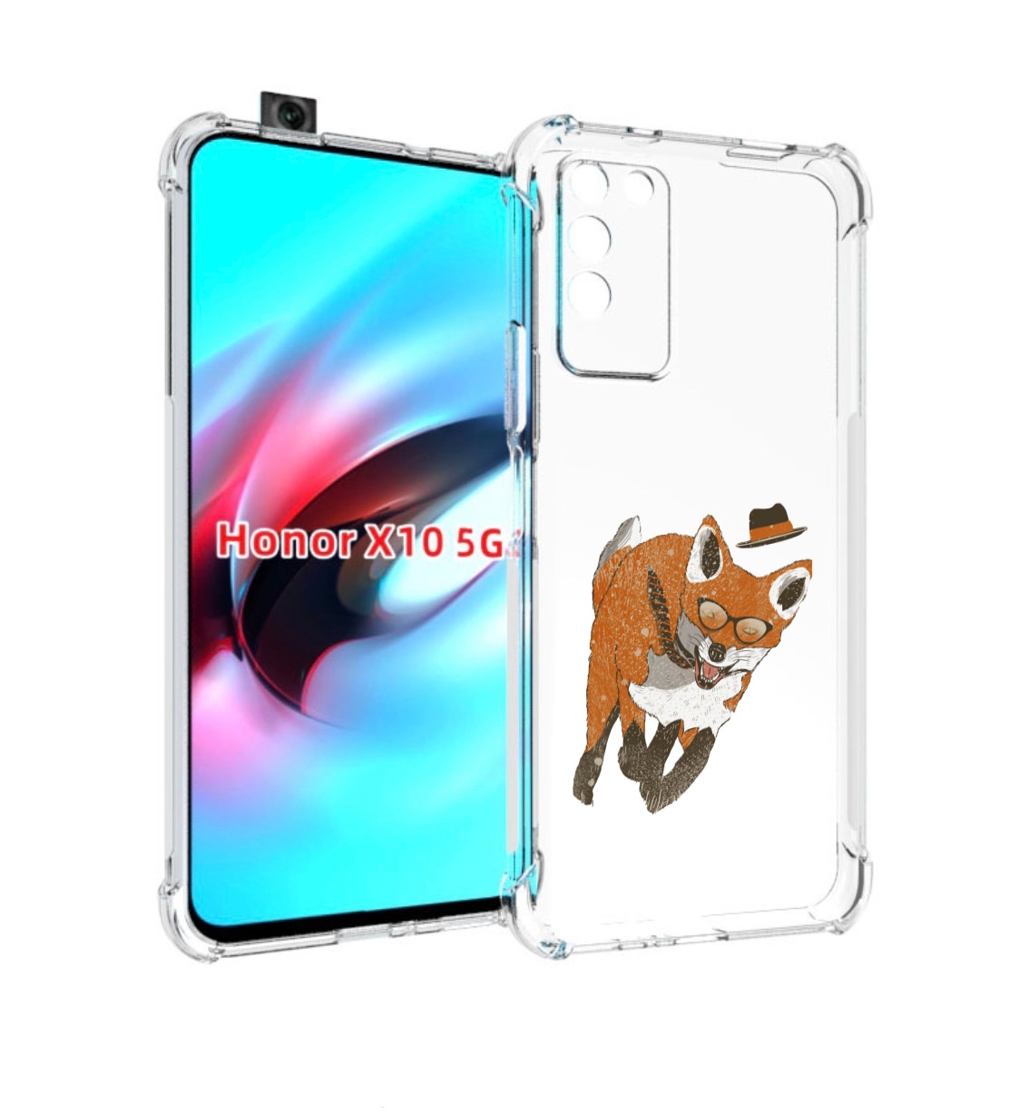 

Чехол MyPads шустрый лис для Honor X10, Прозрачный, Tocco