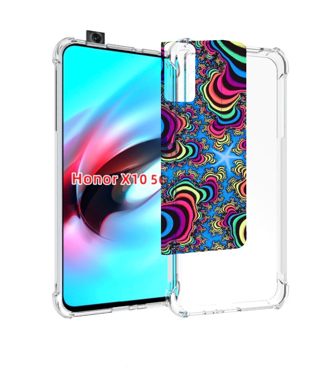

Чехол MyPads щупальца иллюзия для Honor X10, Прозрачный, Tocco