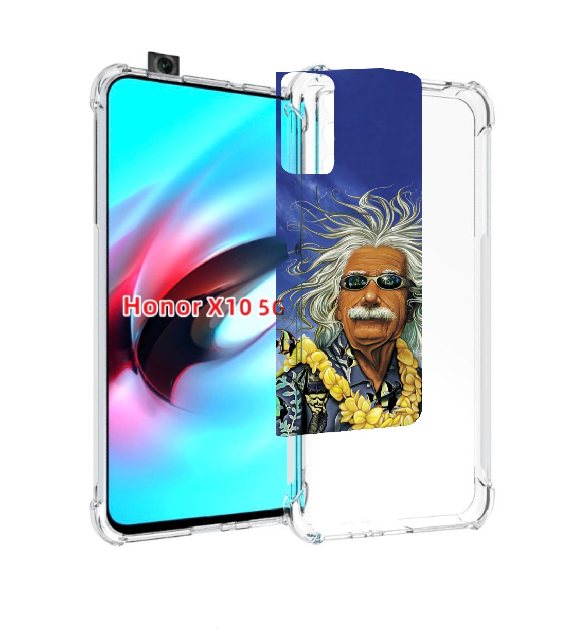 

Чехол MyPads энштейн на отдыхе для Honor X10, Прозрачный, Tocco