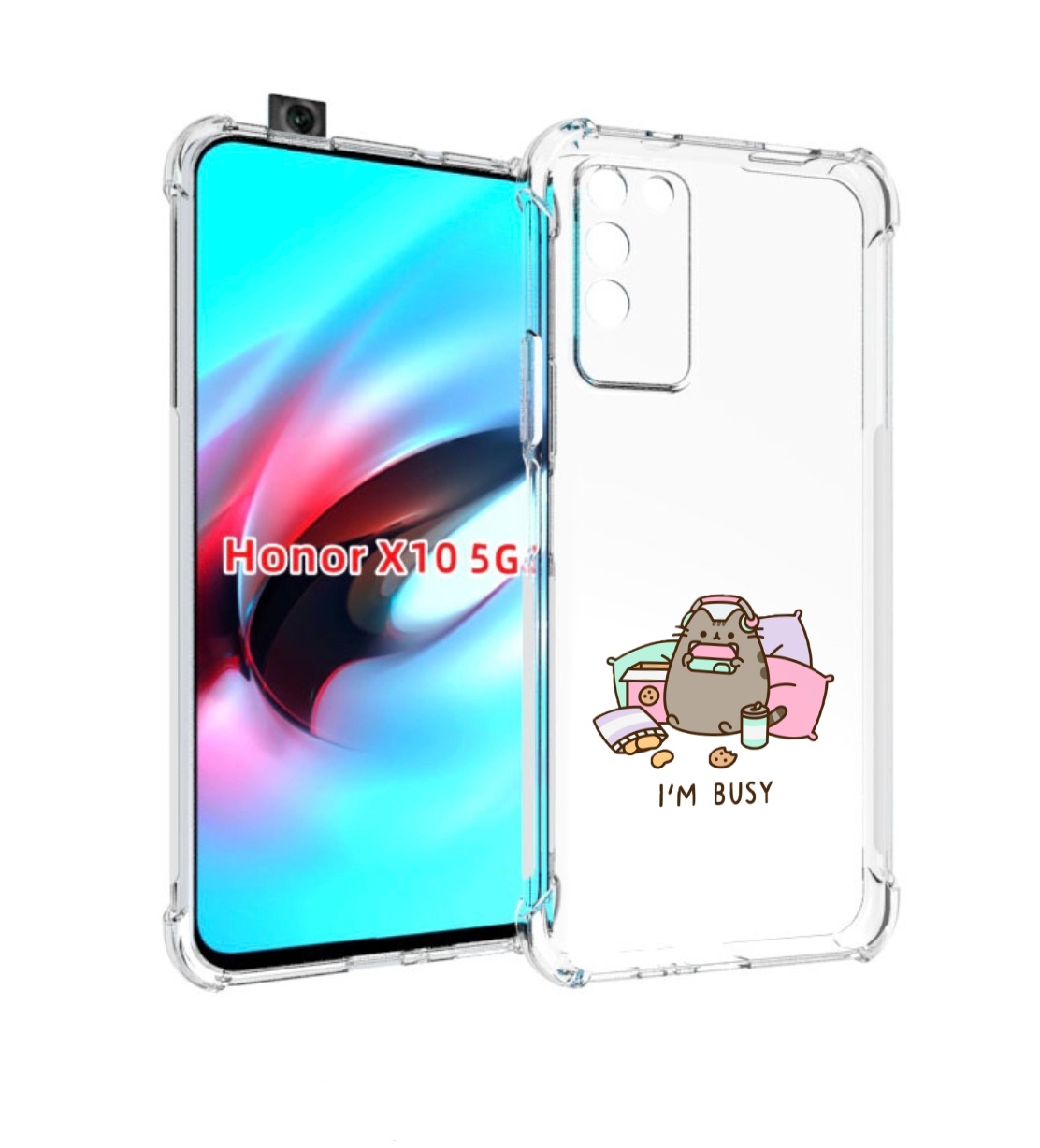 

Чехол MyPads я занятой для Honor X10, Прозрачный, Tocco