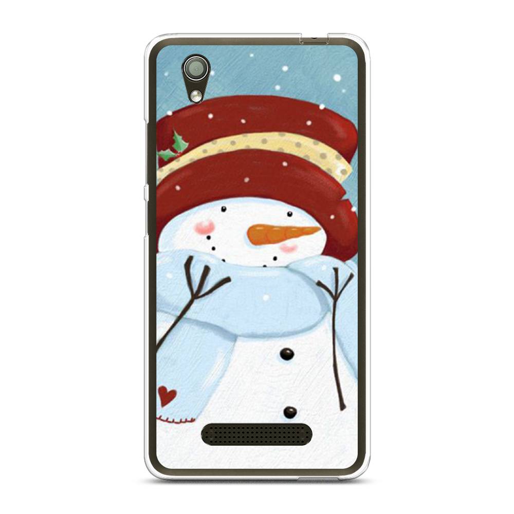 

Чехол на ZTE Blade X3 "Застенчивый снеговик", Голубой;белый;красный, 130650-5