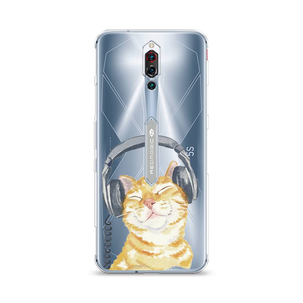 

Силиконовый чехол "Кот меломан" на ZTE Red Magic 5S, Кот меломан